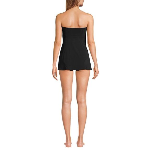 Land's End Mini Swim dress 1 piece ruched Bandeau halter black swimsuit Various - Picture 7 of 12